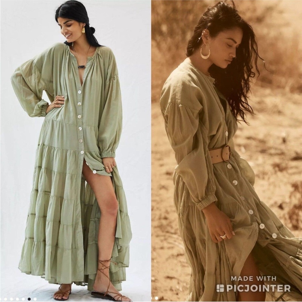 Flowy Olive Green Maxi Dress